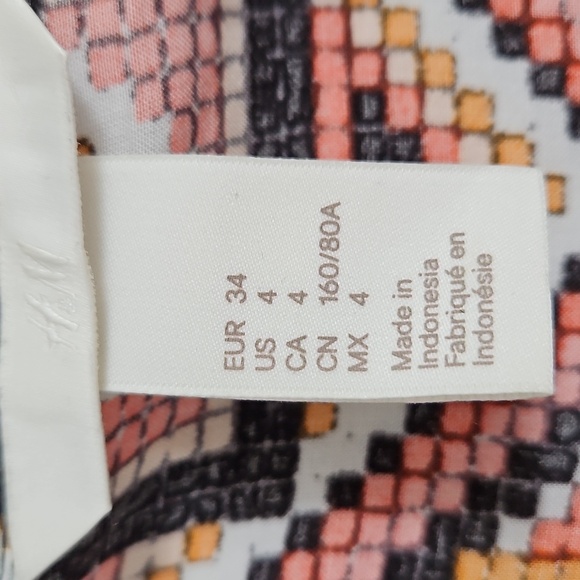 H&M Women's Aztec Print Shirt Dress Size 4 - Picture 3 of 9